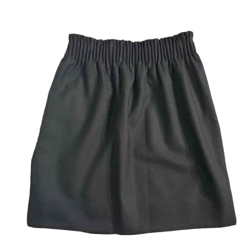 J. Crew Womens Skirt Size 00 Wool Sidewalk Black Lined Elastic Waist Pockets - Picture 2 of 8